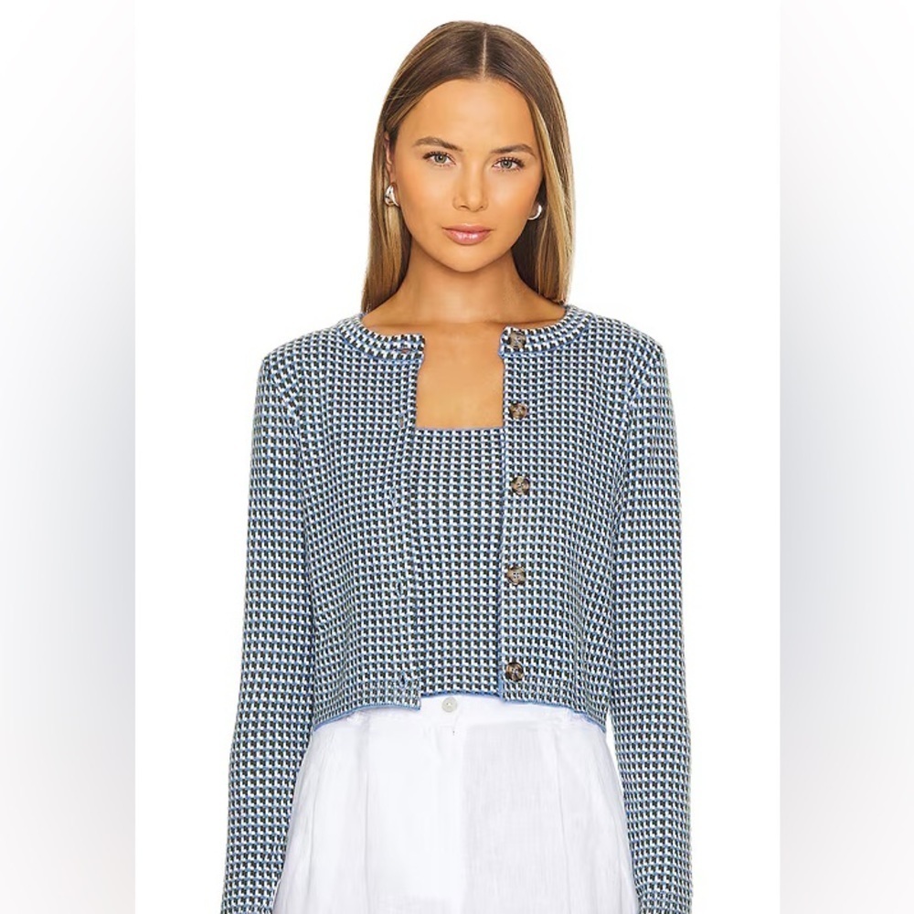 Stitches and Stripes Poplar Cardigan in Cornflower Blue